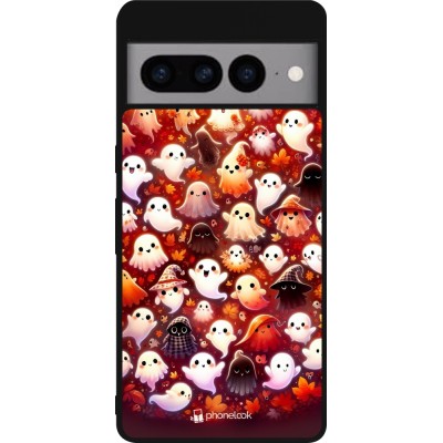 Google Pixel 7 Pro Case Hülle - Silikon schwarz Gespenster Herbst niedlich
