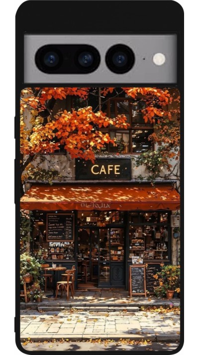 Google Pixel 7 Pro Case Hülle - Silikon schwarz Autumn 25 Coffee shop