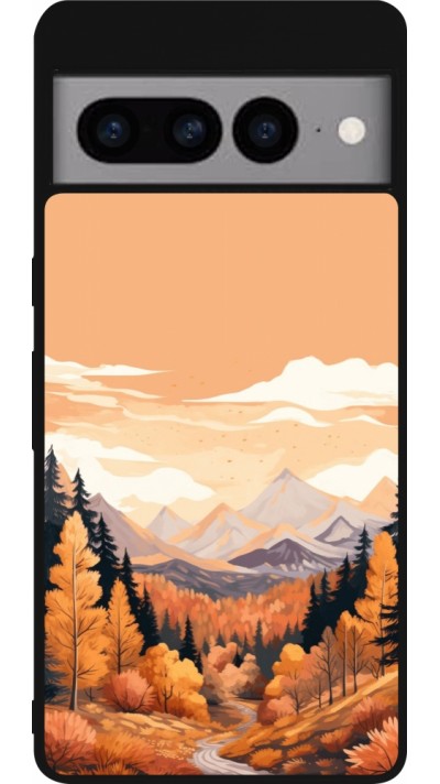 Google Pixel 7 Pro Case Hülle - Silikon schwarz Autumn 25 Mountains