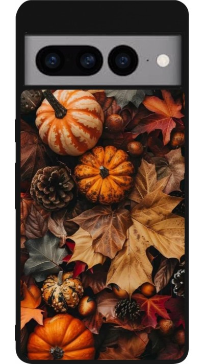 Google Pixel 7 Pro Case Hülle - Silikon schwarz Autumn 25 Pumpkin