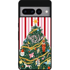 Google Pixel 7 Pro Case Hülle - Silikon schwarz Christmas 25 Happy Holiday