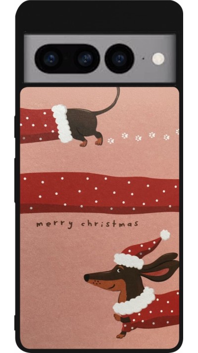 Google Pixel 7 Pro Case Hülle - Silikon schwarz Christmas 25 Teckel Merry Xmas