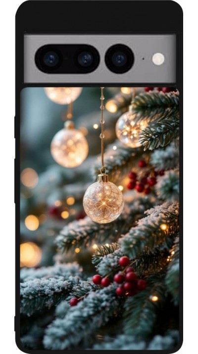 Google Pixel 7 Pro Case Hülle - Silikon schwarz Christmas 25 Xmas Decorated Tree