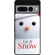 Google Pixel 7 Pro Case Hülle - Silikon schwarz Christmas 25 Xmas Snowman