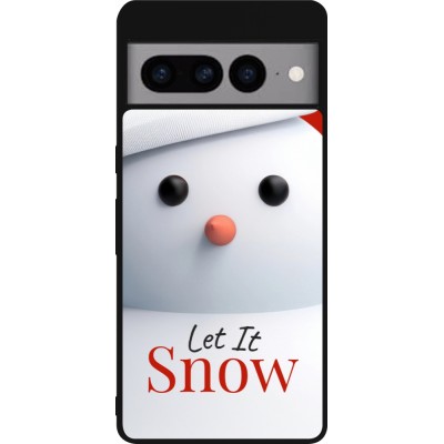 Google Pixel 7 Pro Case Hülle - Silikon schwarz Christmas 25 Xmas Snowman