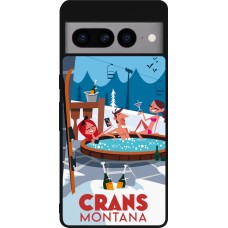 Google Pixel 7 Pro Case Hülle - Silikon schwarz Crans-Montana Mountain Jacuzzi