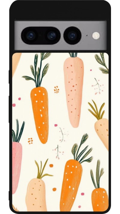 Google Pixel 7 Pro Case Hülle - Silikon schwarz Easter 2026 Illustration carrots
