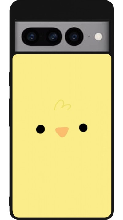 Google Pixel 7 Pro Case Hülle - Silikon schwarz Easter 2026 Little chicken