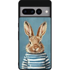 Google Pixel 7 Pro Case Hülle - Silikon schwarz Easter 2026 Rabbit navy