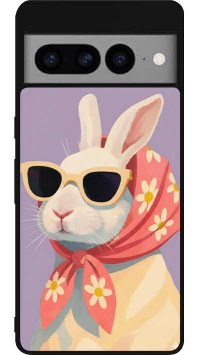 Google Pixel 7 Pro Case Hülle - Silikon schwarz Easter 2026 Rabbit with scarf