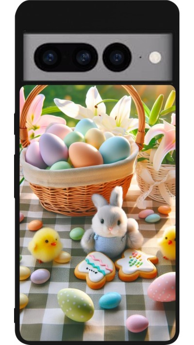 Google Pixel 7 Pro Case Hülle - Silikon schwarz Ostern 2025 Osterkorb