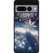Google Pixel 7 Pro Case Hülle - Silikon schwarz Schneeflocke Solar Glanz