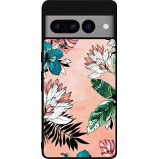Google Pixel 7 Pro Case Hülle - Silikon schwarz Flowers Artprint