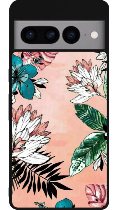 Coque Google Pixel 7 Pro - Silicone rigide noir Flowers Artprint