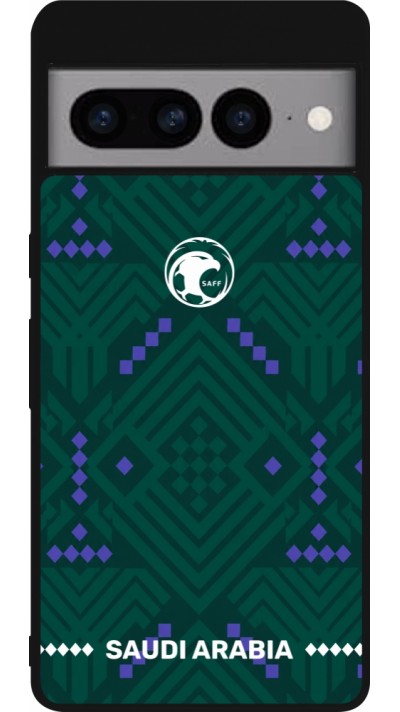 Google Pixel 7 Pro Case Hülle - Silikon schwarz Saudi Arabien 2026 personalisierbares Fussballtrikot