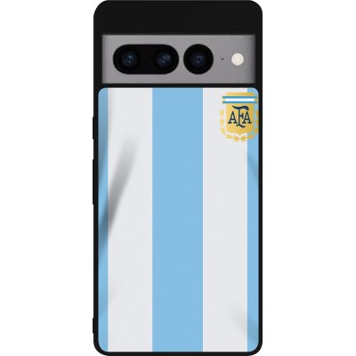 Google Pixel 7 Pro Case Hülle - Silikon schwarz Argentinien 2022 personalisierbares Fussballtrikot
