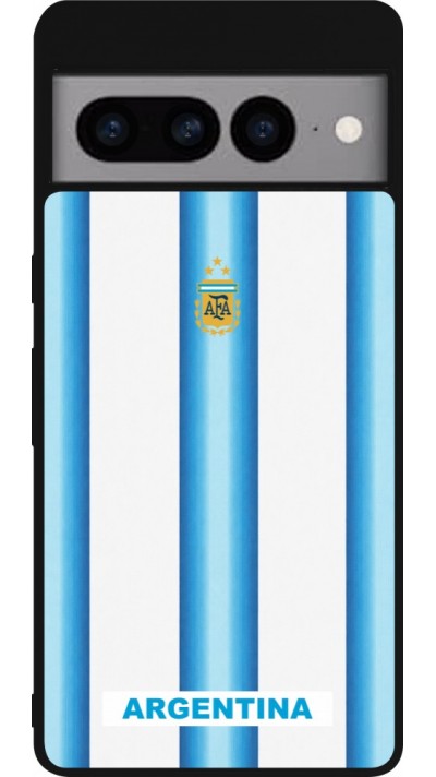 Google Pixel 7 Pro Case Hülle - Silikon schwarz Argentinien 2026 personalisierbares Fussballtrikot