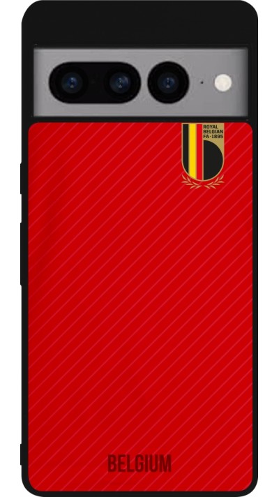 Coque Google Pixel 7 Pro - Silicone rigide noir Maillot de football Belgique 2022 personnalisable