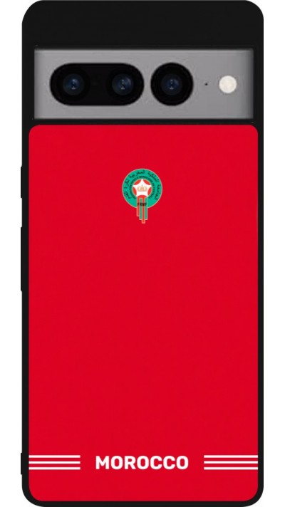 Google Pixel 7 Pro Case Hülle - Silikon schwarz Marokko 2026 personalisierbares Fussballtrikot