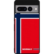 Google Pixel 7 Pro Case Hülle - Silikon schwarz Norwegen 2026 personalisierbares Fussballtrikot