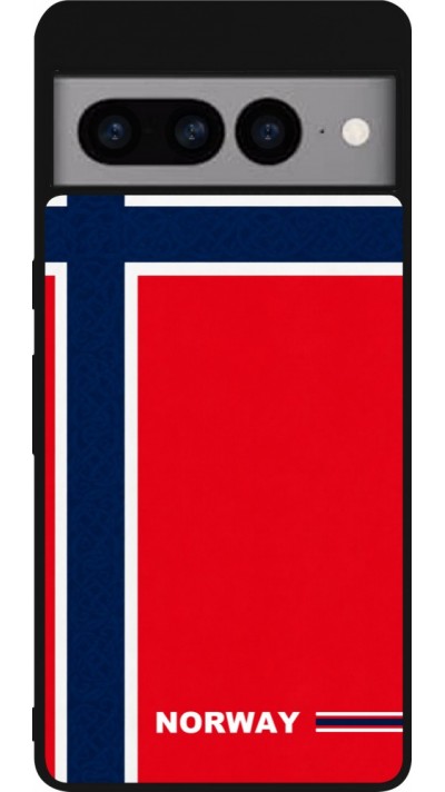 Google Pixel 7 Pro Case Hülle - Silikon schwarz Norwegen 2026 personalisierbares Fussballtrikot