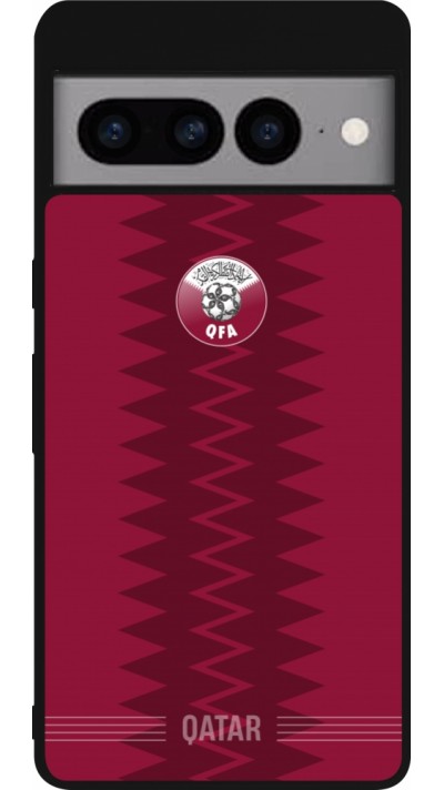 Google Pixel 7 Pro Case Hülle - Silikon schwarz Qatar 2026 personalisierbares Fussballtrikot