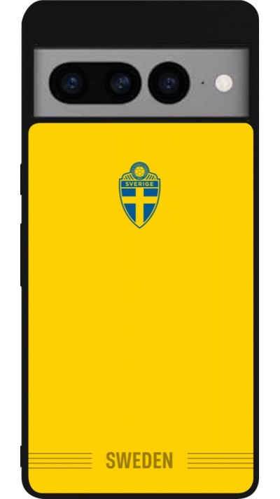 Google Pixel 7 Pro Case Hülle - Silikon schwarz Schweden 2026 personalisierbares Fussballtrikot