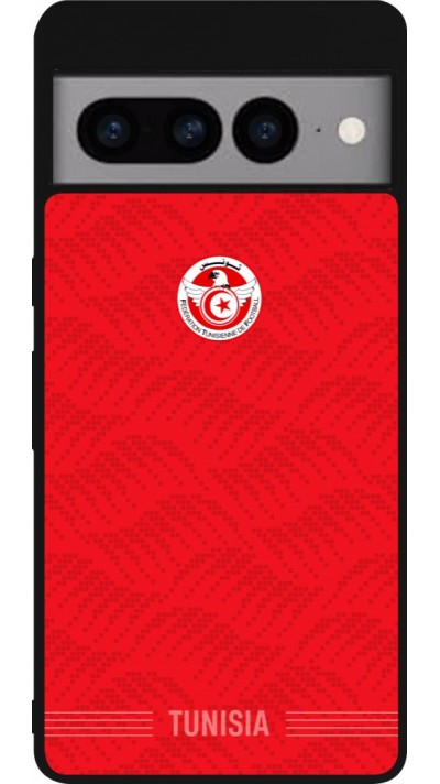Google Pixel 7 Pro Case Hülle - Silikon schwarz Tunesien 2026 personalisierbares Fussballtrikot
