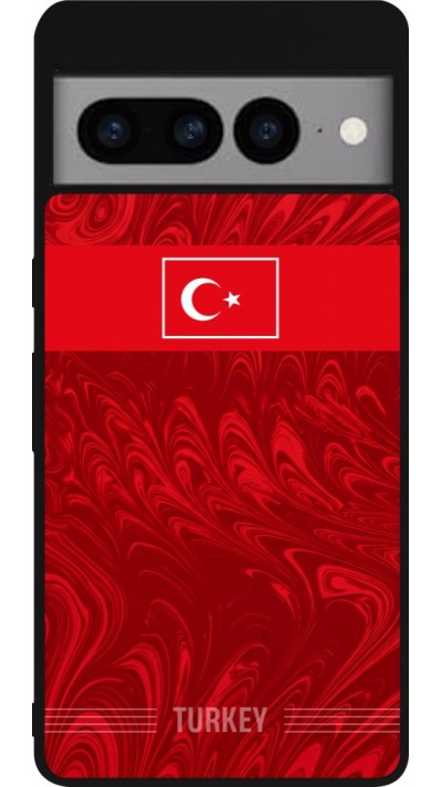 Google Pixel 7 Pro Case Hülle - Silikon schwarz Türkei 2026 personalisierbares Fussballtrikot