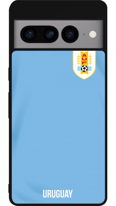 Google Pixel 7 Pro Case Hülle - Silikon schwarz Uruguay 2022 personalisierbares Fussballtrikot