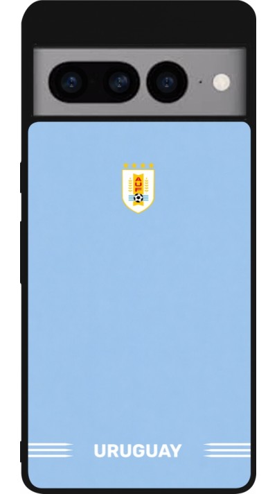 Google Pixel 7 Pro Case Hülle - Silikon schwarz Uruguay 2026 personalisierbares Fussballtrikot