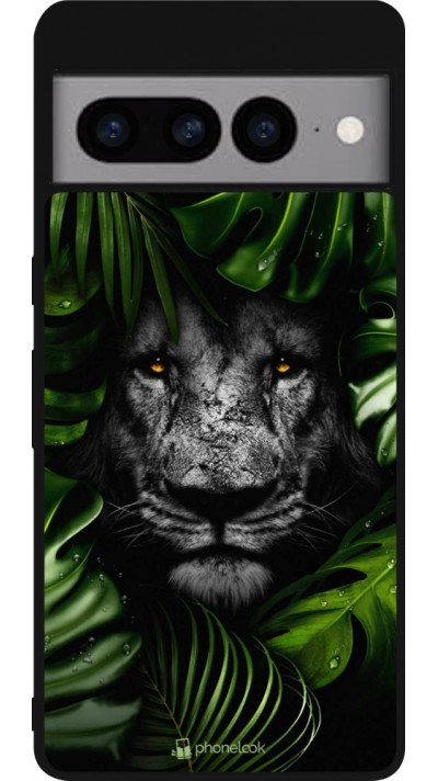Google Pixel 7 Pro Case Hülle - Silikon schwarz Forest Lion