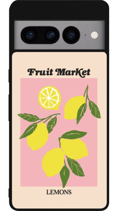 Google Pixel 7 Pro Case Hülle - Silikon schwarz Fruit market lemons 2026