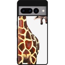 Google Pixel 7 Pro Case Hülle - Silikon schwarz Giraffe Fit
