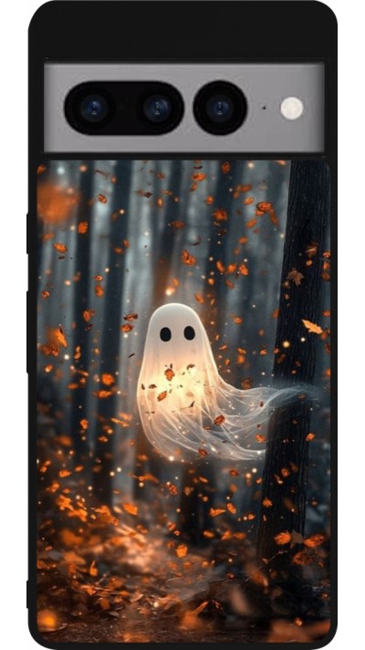 Google Pixel 7 Pro Case Hülle - Silikon schwarz Halloween 2025 Ghost in the forest