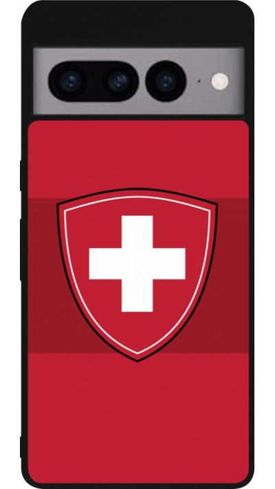 Google Pixel 7 Pro Case Hülle - Silikon schwarz Hockey World Championship Ecusson Suisse