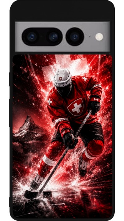 Google Pixel 7 Pro Case Hülle - Silikon schwarz Hockey World Championship Player