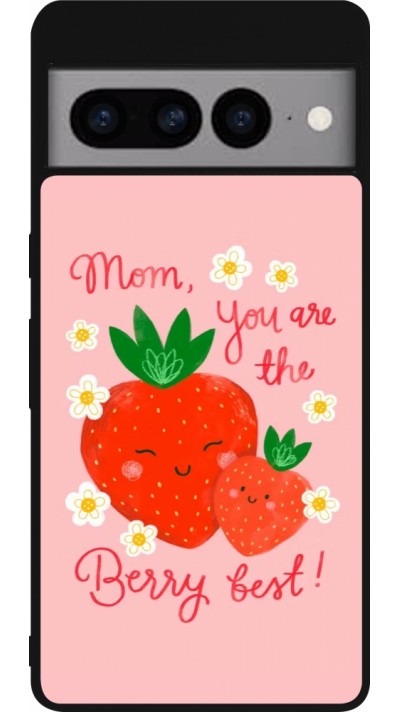 Coque Google Pixel 7 Pro - Silicone rigide noir Mom 2026 Berry best