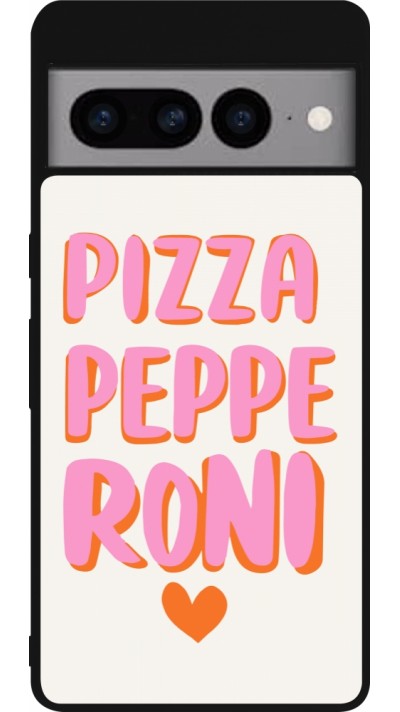 Google Pixel 7 Pro Case Hülle - Silikon schwarz Pizza pepperoni 2026