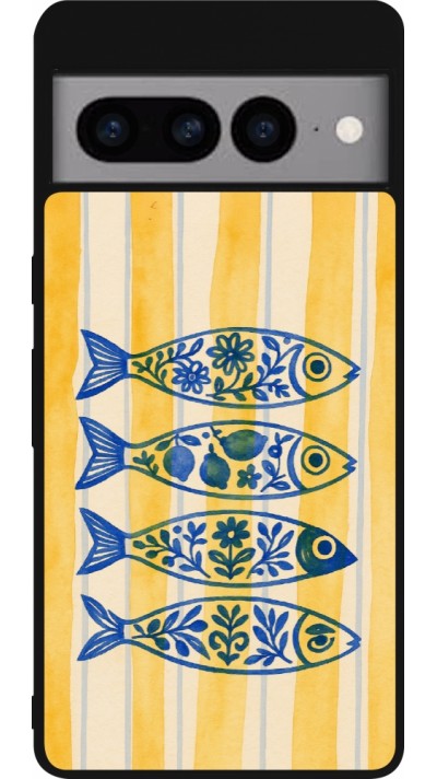 Google Pixel 7 Pro Case Hülle - Silikon schwarz Portuguese fish 2026