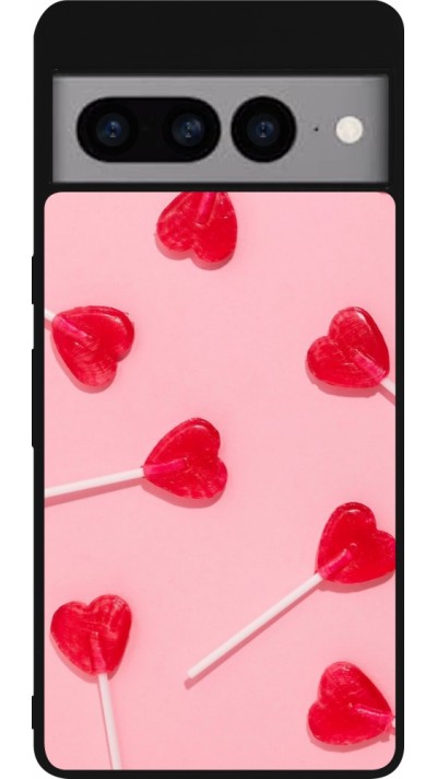 Google Pixel 7 Pro Case Hülle - Silikon schwarz Saint Valentines Day 26 Lollipop