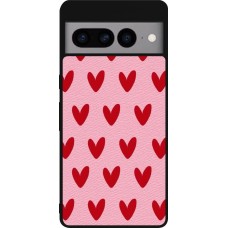 Google Pixel 7 Pro Case Hülle - Silikon schwarz Saint Valentines Day 26 Pattern heart
