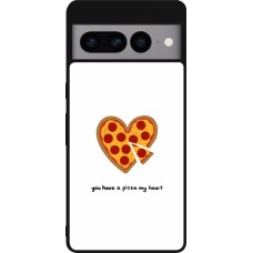 Coque Google Pixel 7 Pro - Silicone rigide noir Saint Valentines Day 26 You have my pizza heart