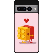 Google Pixel 7 Pro Case Hülle - Silikon schwarz Saint Valentines Day 26 Puzzle
