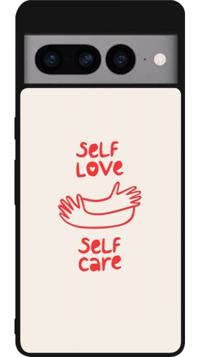 Google Pixel 7 Pro Case Hülle - Silikon schwarz Saint Valentines Day 26 Self love self care