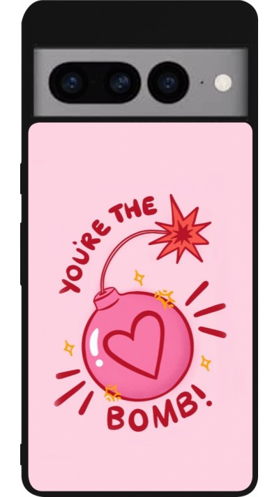 Google Pixel 7 Pro Case Hülle - Silikon schwarz Saint Valentines Day 26 You are the bomb