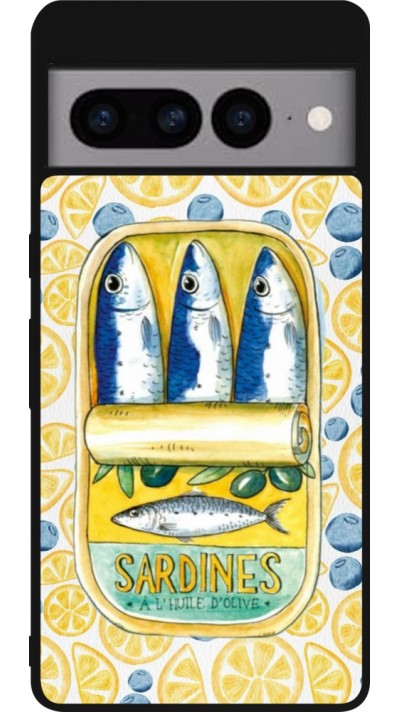 Google Pixel 7 Pro Case Hülle - Silikon schwarz Sardines in oil 2026