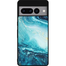 Google Pixel 7 Pro Case Hülle - Silikon schwarz Sea Foam Blue
