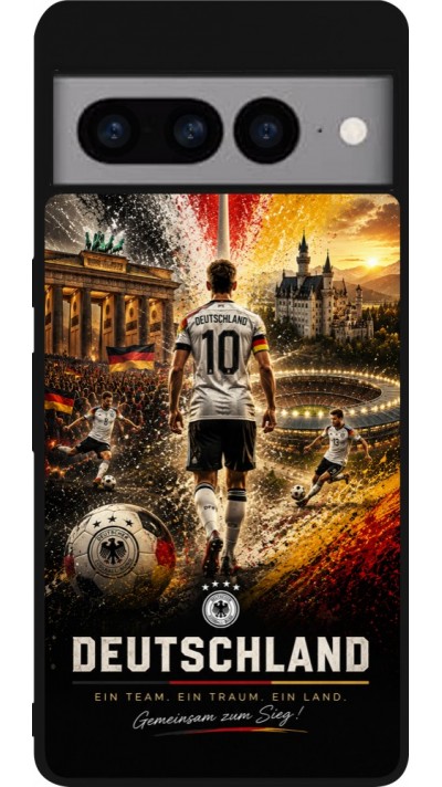 Google Pixel 7 Pro Case Hülle - Silikon schwarz Fussball Deutschland splash 2026