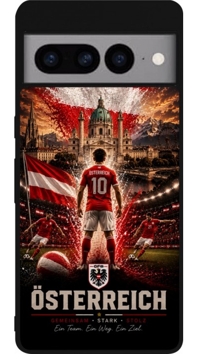 Google Pixel 7 Pro Case Hülle - Silikon schwarz Fussball Österreich splash 2026